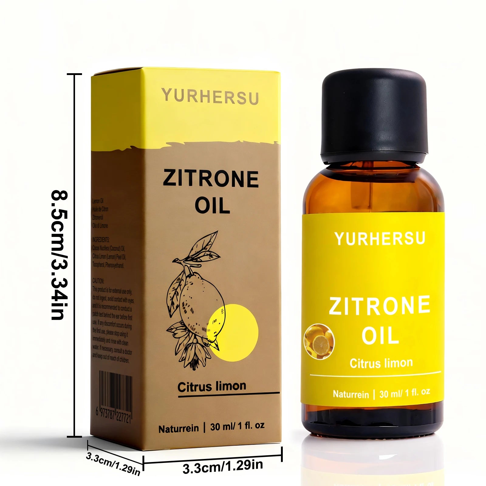 Lemon Essential Oil for Skin 30ml, Brightening, Acne Care, Blend with Carrier Oil, 100% Pure Natural