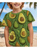 Fashion Lime Lemon Pattern T-Shirt for Kids Hot Sale Fruit 3D Printed T Shirts Summer Round Neck Tees Tops Loose Short Sleeves