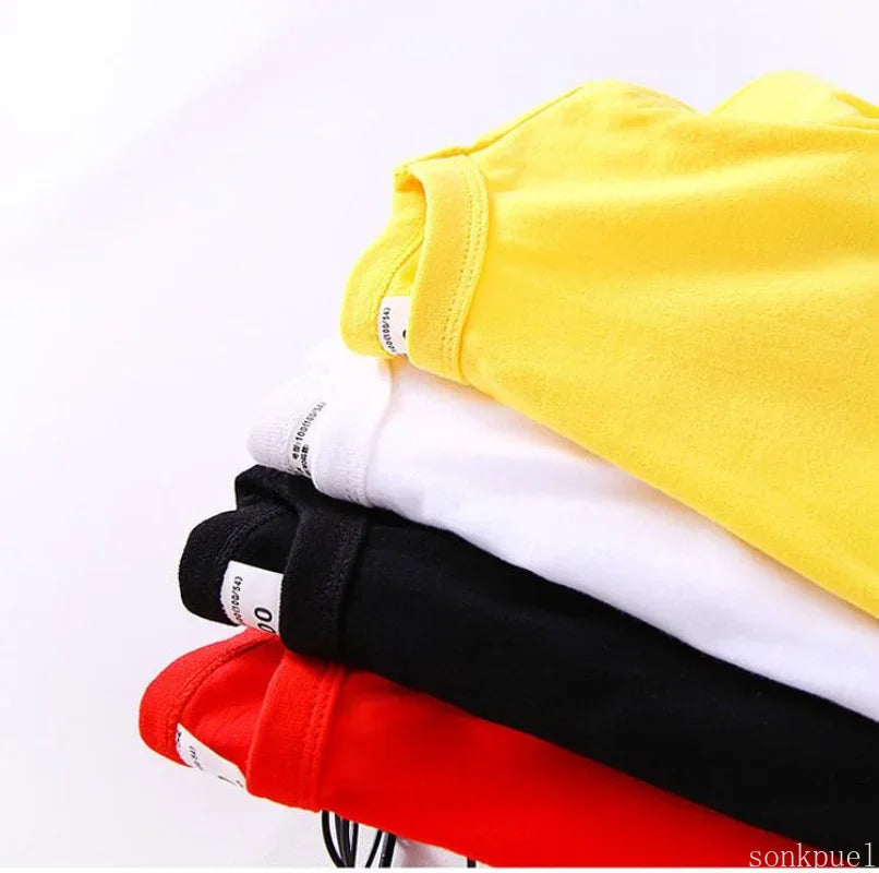 Autumn Spring Cotton Children T-shirt  Boys Girls Tees Long Sleeve White Shirt Kids Tops Baby Clothes Solid Black White Yellow