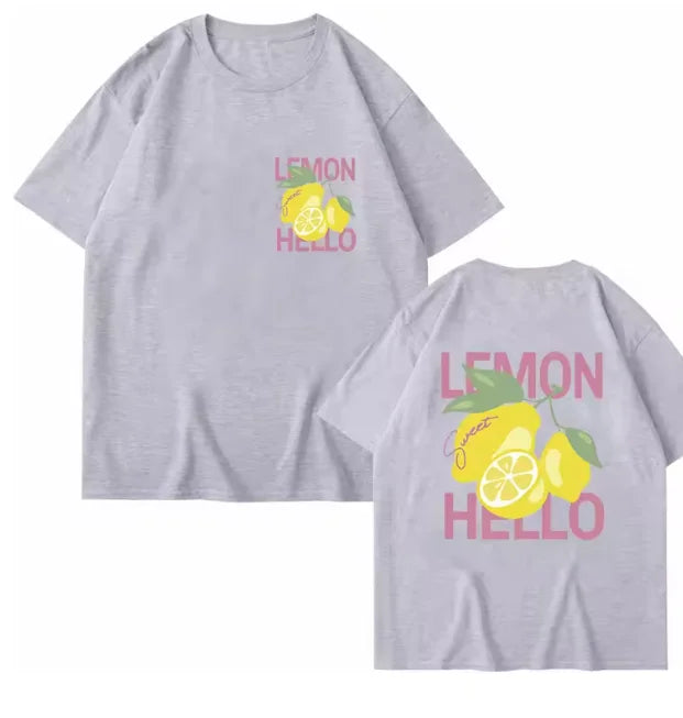 Cute Lemon Sweet Casual T Shirt Fashion Funny Retro Aesthetic T Shirts Men Women T-shirt Round Neck Short Sleeve Tee Shirt