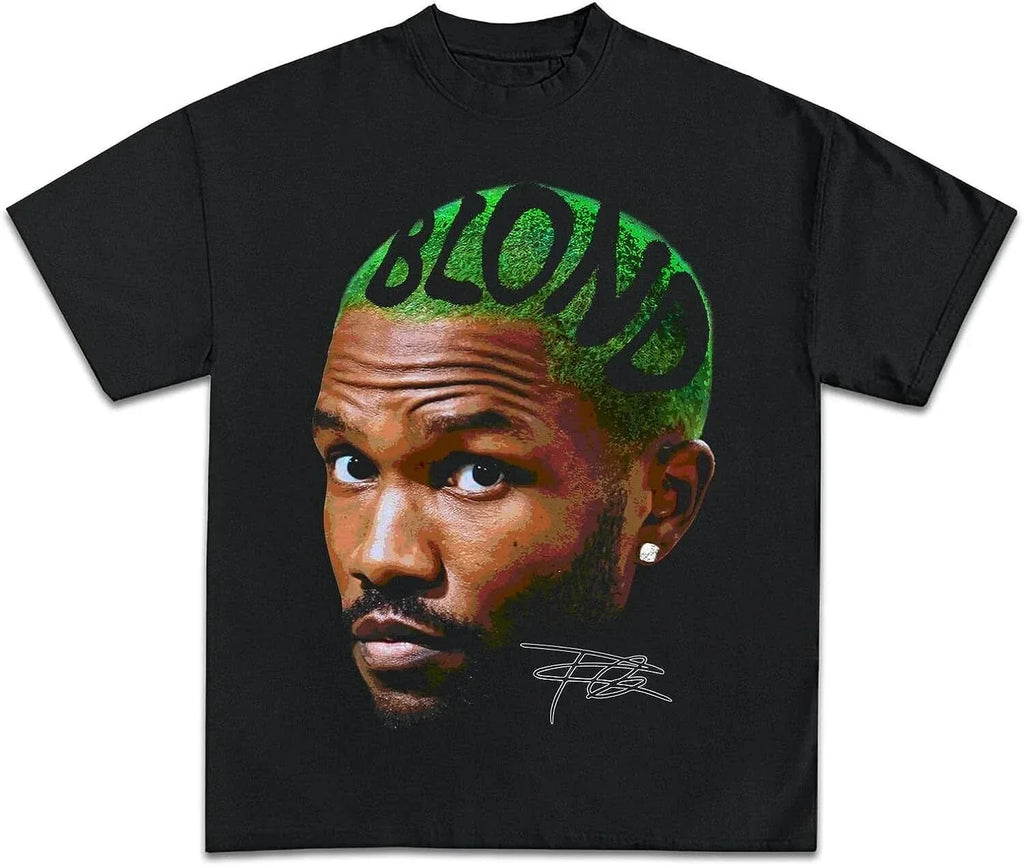 COTTON New Arrival anime clothes  t shirts for men Frank Oceans Shirt Rap Tee Concert Merch Blonds Album Cover Graphic T-Shirt