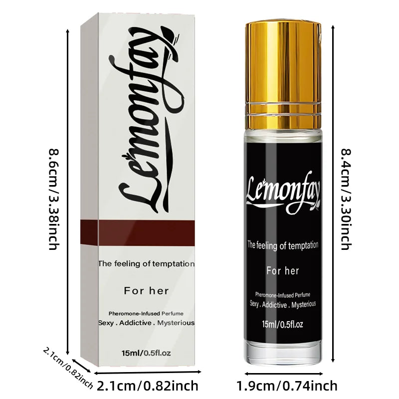 Lemonfay For Her Pheromone-Infused Perfume, Mysterious Addictive Roll-On Fragrance for Sensual Daily Wear & Alluring Attraction